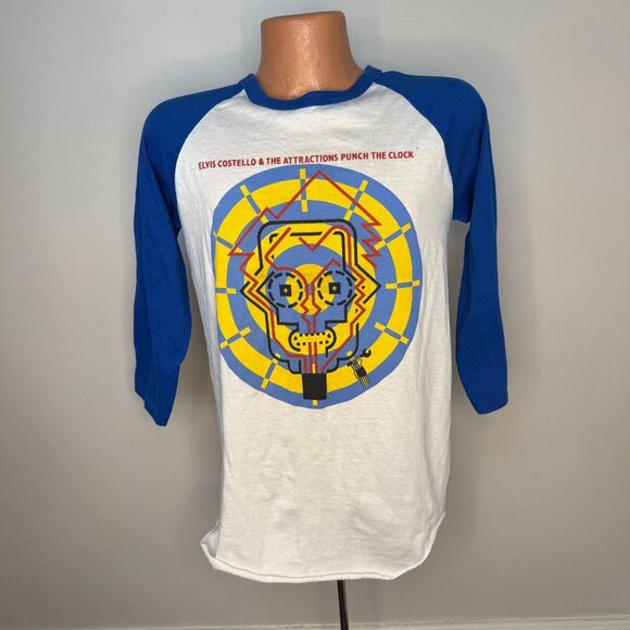 Vintage 1980s Elvis Costello and the Attractions Tour T-Shirt, Punch the Clock - Picture 1 of 3
